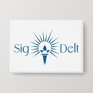 Sigma Delta Tau Sorority Torch Emblem Button