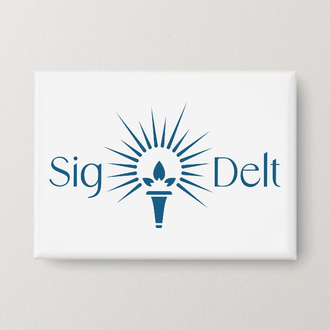 Sigma Delta Tau Sorority Torch Emblem Button (Front)