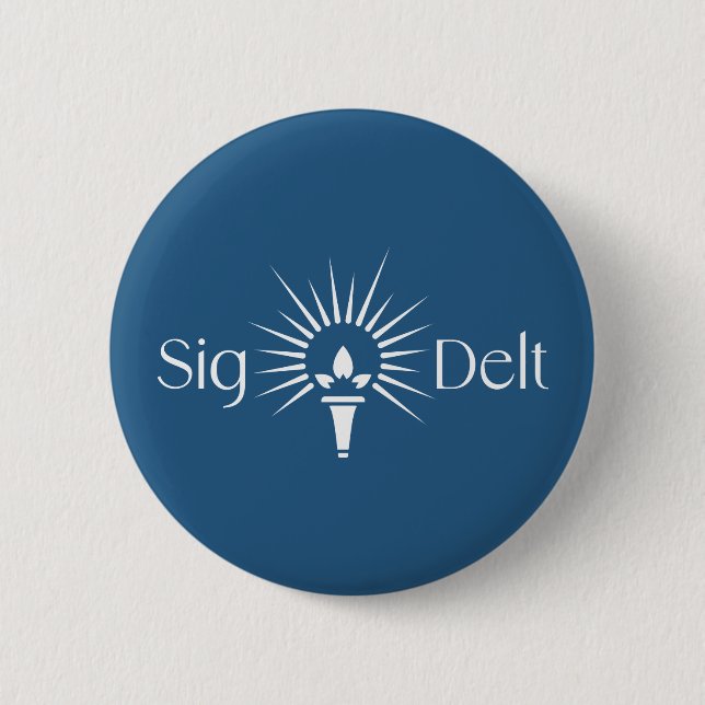 Sigma Delta Tau Sorority Torch Emblem Button (Front)