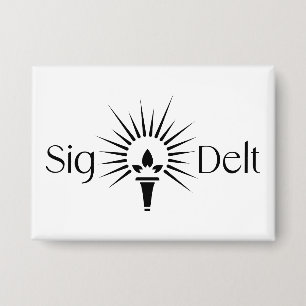 Sigma Delta Tau Sorority Torch Emblem Button
