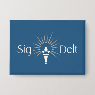 Sigma Delta Tau Sorority Torch Emblem Button