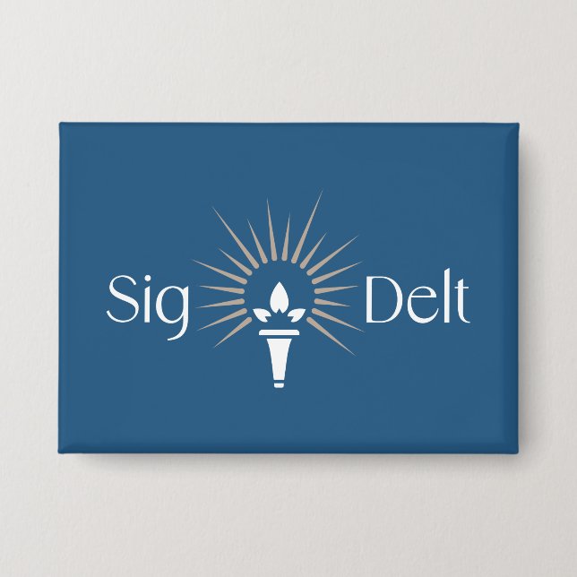 Sigma Delta Tau Sorority Torch Emblem Button (Front)