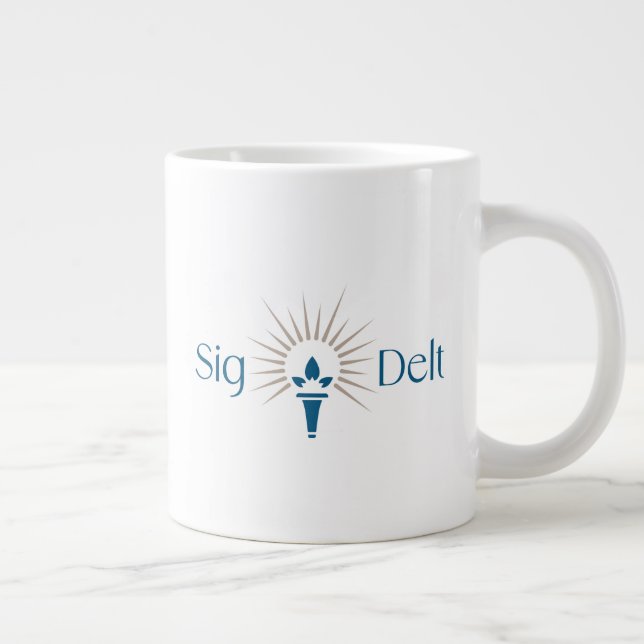 Sigma Delta Tau Sorority Torch Emblem Giant Coffee Mug (Right)