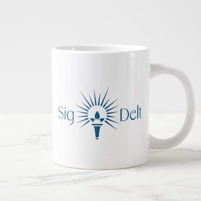 Sigma Delta Tau Sorority Torch Emblem Giant Coffee Mug (Right)