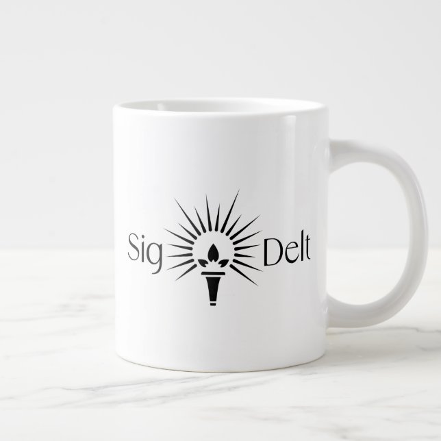 Sigma Delta Tau Sorority Torch Emblem Giant Coffee Mug (Right)