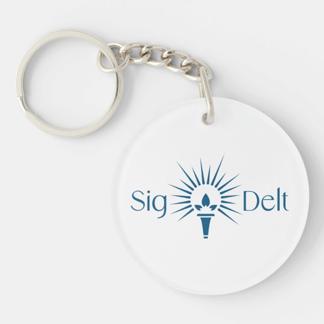 Sigma Delta Tau Sorority Torch Emblem Keychain (Front)