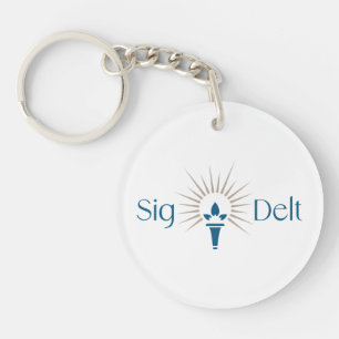 Sigma Delta Tau Sorority Torch Emblem Keychain
