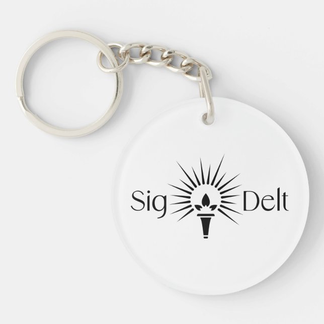 Sigma Delta Tau Sorority Torch Emblem Keychain (Front)
