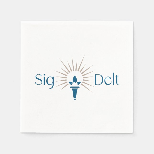Sigma Delta Tau Sorority Torch Emblem Napkins (Front)