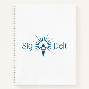 Sigma Delta Tau Sorority Torch Emblem Notebook