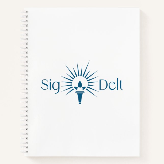 Sigma Delta Tau Sorority Torch Emblem Notebook (Front)