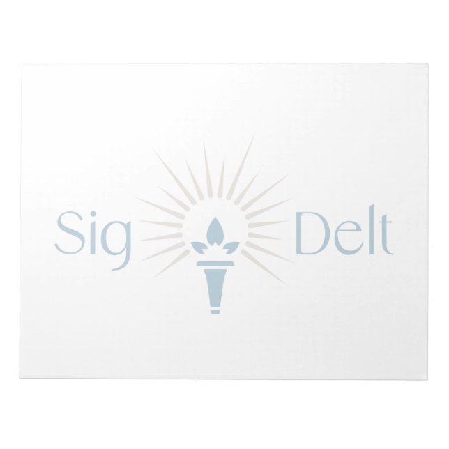 Sigma Delta Tau Sorority Torch Emblem Notepad (Front)