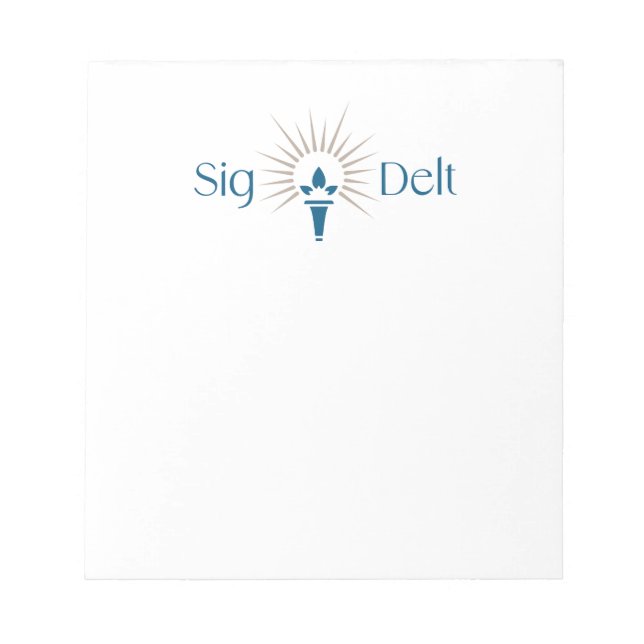 Sigma Delta Tau Sorority Torch Emblem Notepad (Front)