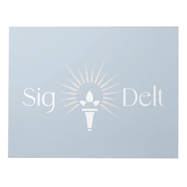 Sigma Delta Tau Sorority Torch Emblem Notepad (Front)