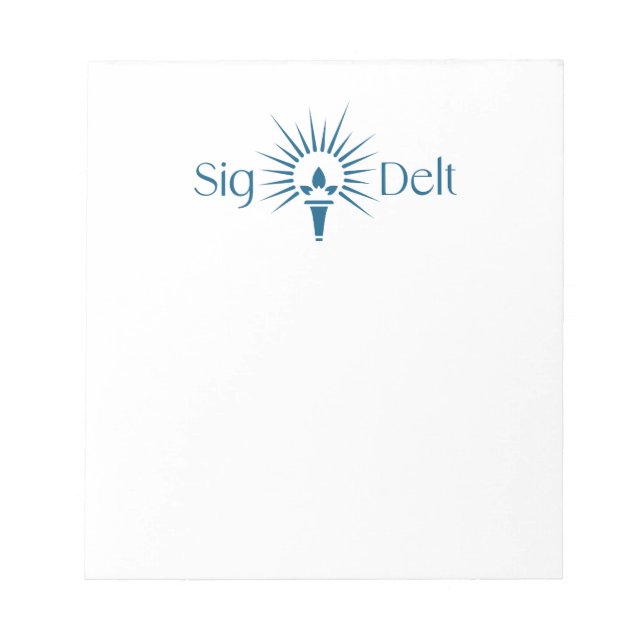 Sigma Delta Tau Sorority Torch Emblem Notepad (Front)