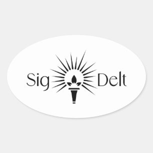 Sigma Delta Tau Sorority Torch Emblem Oval Sticker
