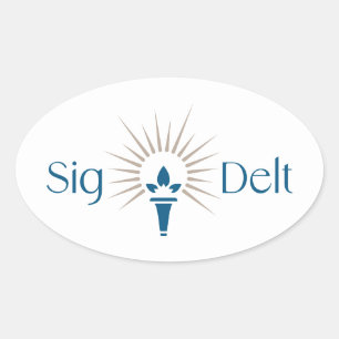 Sigma Delta Tau Sorority Torch Emblem Oval Sticker