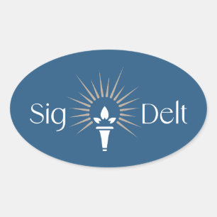 Sigma Delta Tau Sorority Torch Emblem Oval Sticker