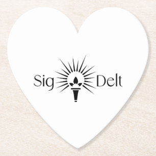 Sigma Delta Tau Sorority Torch Emblem Paper Coaster