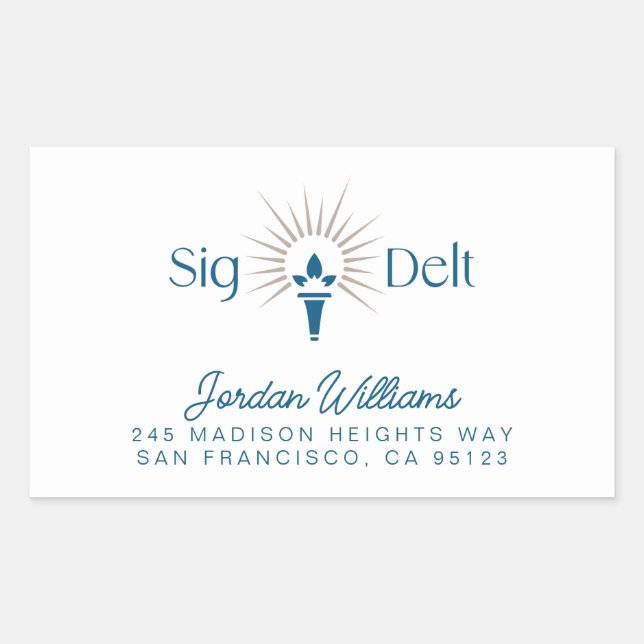 Sigma Delta Tau Sorority Torch Emblem Rectangular Sticker (Front)