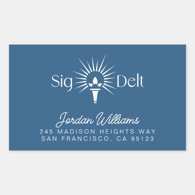 Sigma Delta Tau Sorority Torch Emblem Rectangular Sticker (Front)