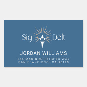 Sigma Delta Tau Sorority Torch Emblem Rectangular Sticker