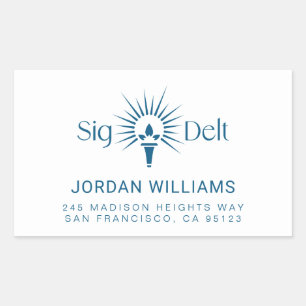 Sigma Delta Tau Sorority Torch Emblem Rectangular Sticker