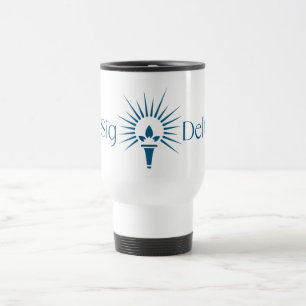 Sigma Delta Tau Sorority Torch Emblem Travel Mug