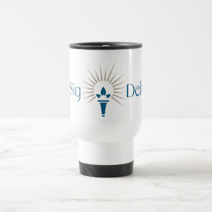 Sigma Delta Tau Sorority Torch Emblem Travel Mug