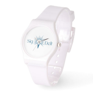 Sigma Delta Tau Sorority Torch Emblem Watch