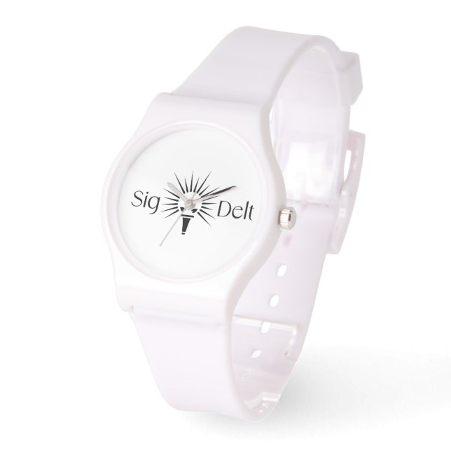 Sigma Delta Tau Sorority Torch Emblem Watch (Angle)
