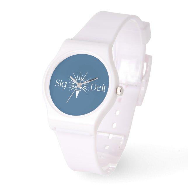 Sigma Delta Tau Sorority Torch Emblem Watch (Angle)