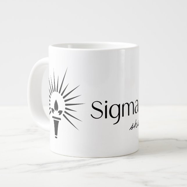 Sigma Delta Tau Sorority Torch & Sunburst 6 Giant Coffee Mug (Front Left)