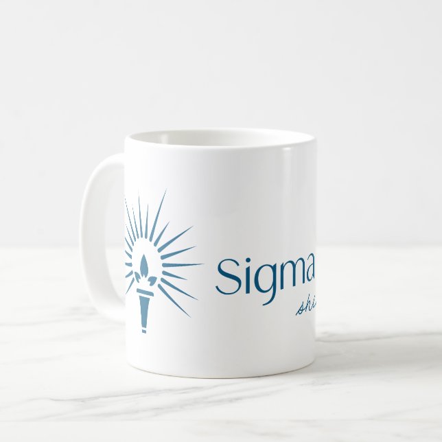 Sigma Delta Tau Sorority Torch & Sunburst Coffee Mug (Front Left)