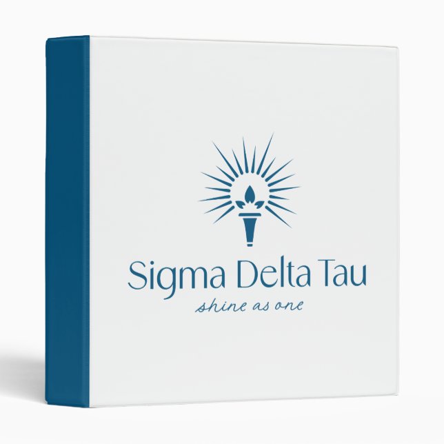 Sigma Delta Tau Sorority Torch & Sunburst Logo 3 Ring Binder (Front/Spine)