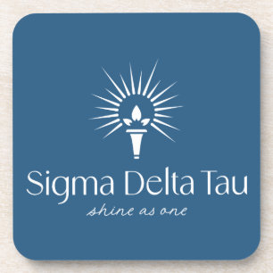 Sigma Delta Tau Sorority Torch & Sunburst Logo Beverage Coaster