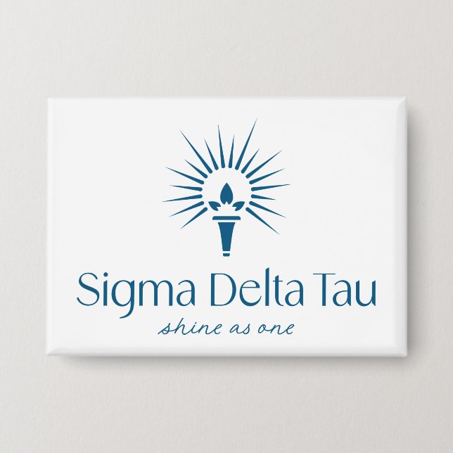 Sigma Delta Tau Sorority Torch & Sunburst Logo Button (Front)
