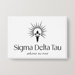 Sigma Delta Tau Sorority Torch & Sunburst Logo Button