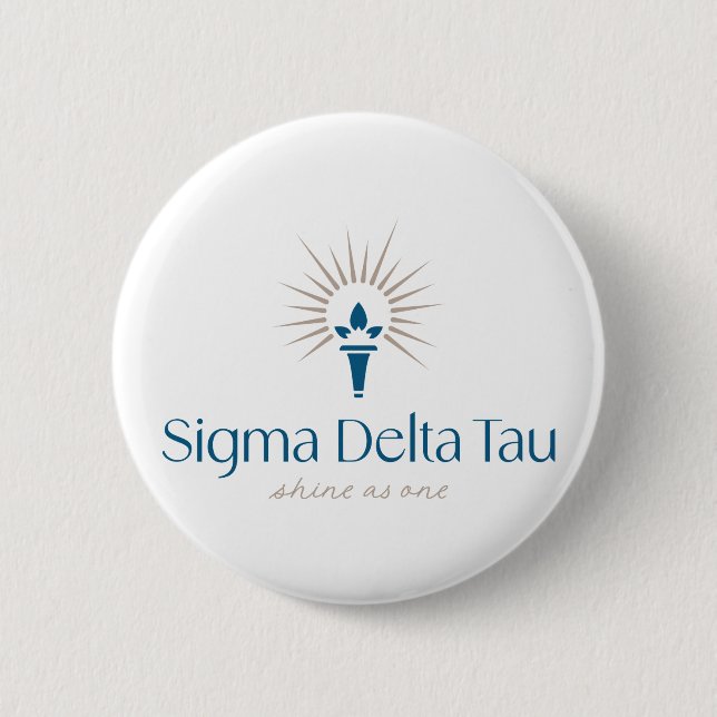 Sigma Delta Tau Sorority Torch & Sunburst Logo Button (Front)