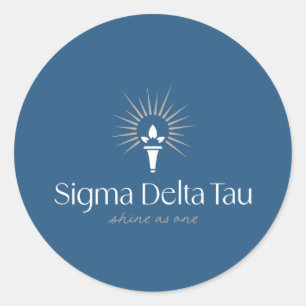 Sigma Delta Tau Sorority Torch & Sunburst Logo Classic Round Sticker