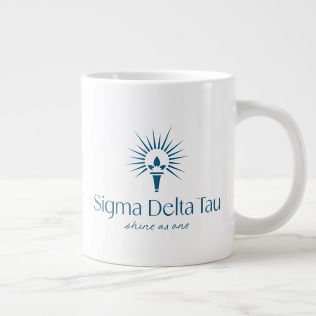 Sigma Delta Tau Sorority Torch & Sunburst Logo Giant Coffee Mug (Right)