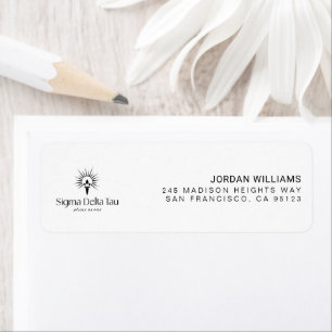 Sigma Delta Tau Sorority Torch & Sunburst Logo Label