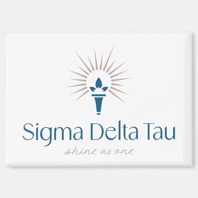 Sigma Delta Tau Sorority Torch & Sunburst Logo Magnet (Front)