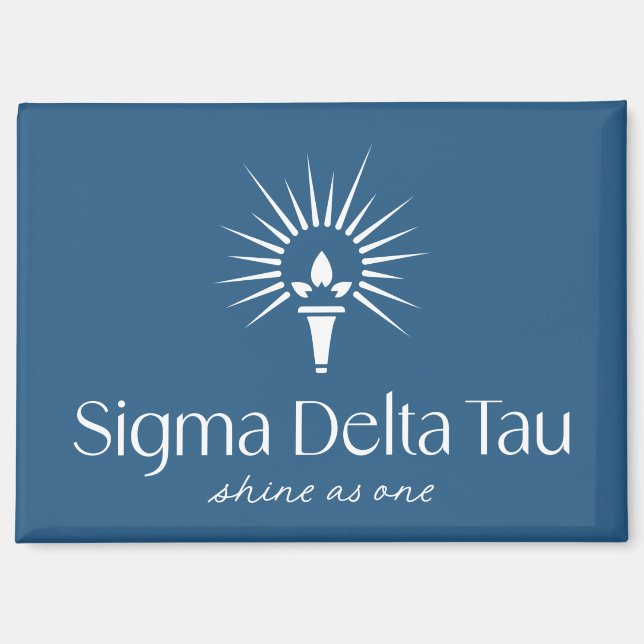 Sigma Delta Tau Sorority Torch & Sunburst Logo Magnet (Front)