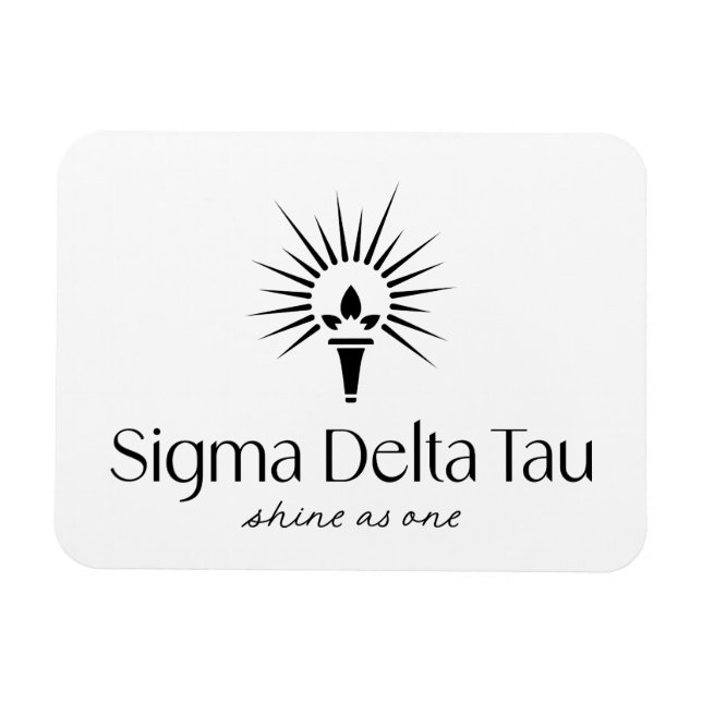 Sigma Delta Tau Sorority Torch & Sunburst Logo Magnet (Horizontal)