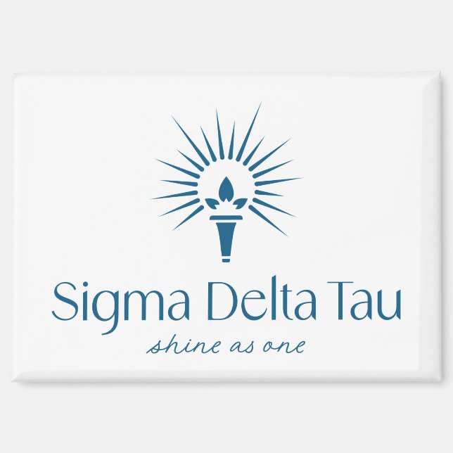 Sigma Delta Tau Sorority Torch & Sunburst Logo Magnet (Front)