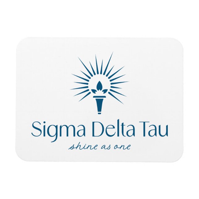 Sigma Delta Tau Sorority Torch & Sunburst Logo Magnet (Horizontal)