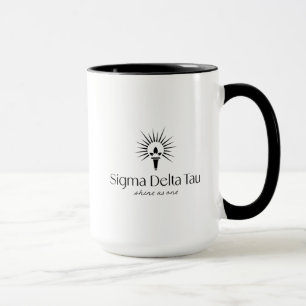 Sigma Delta Tau Sorority Torch & Sunburst Logo Mug