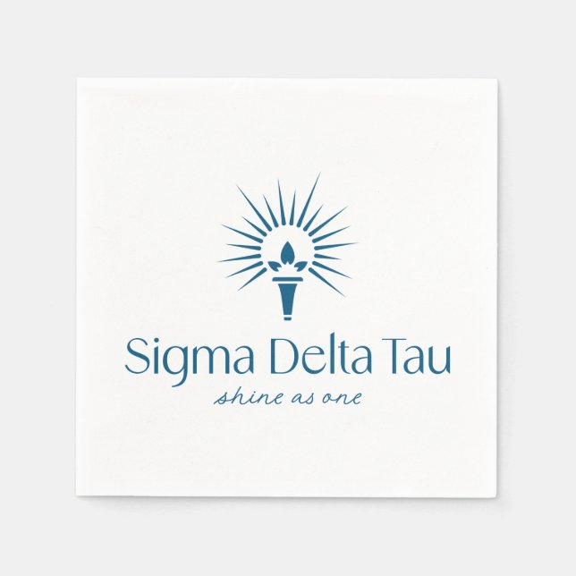 Sigma Delta Tau Sorority Torch & Sunburst Logo Napkins (Front)