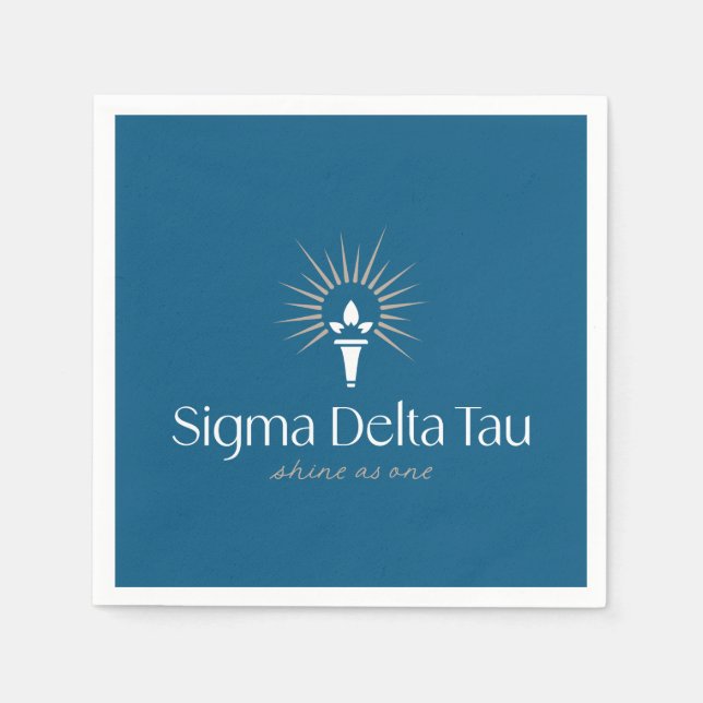Sigma Delta Tau Sorority Torch & Sunburst Logo Napkins (Front)